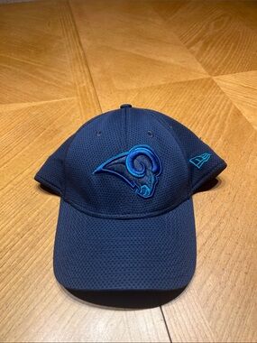 New Era Navy Los Angeles Rams Performance Mesh Hat with Teal Logo